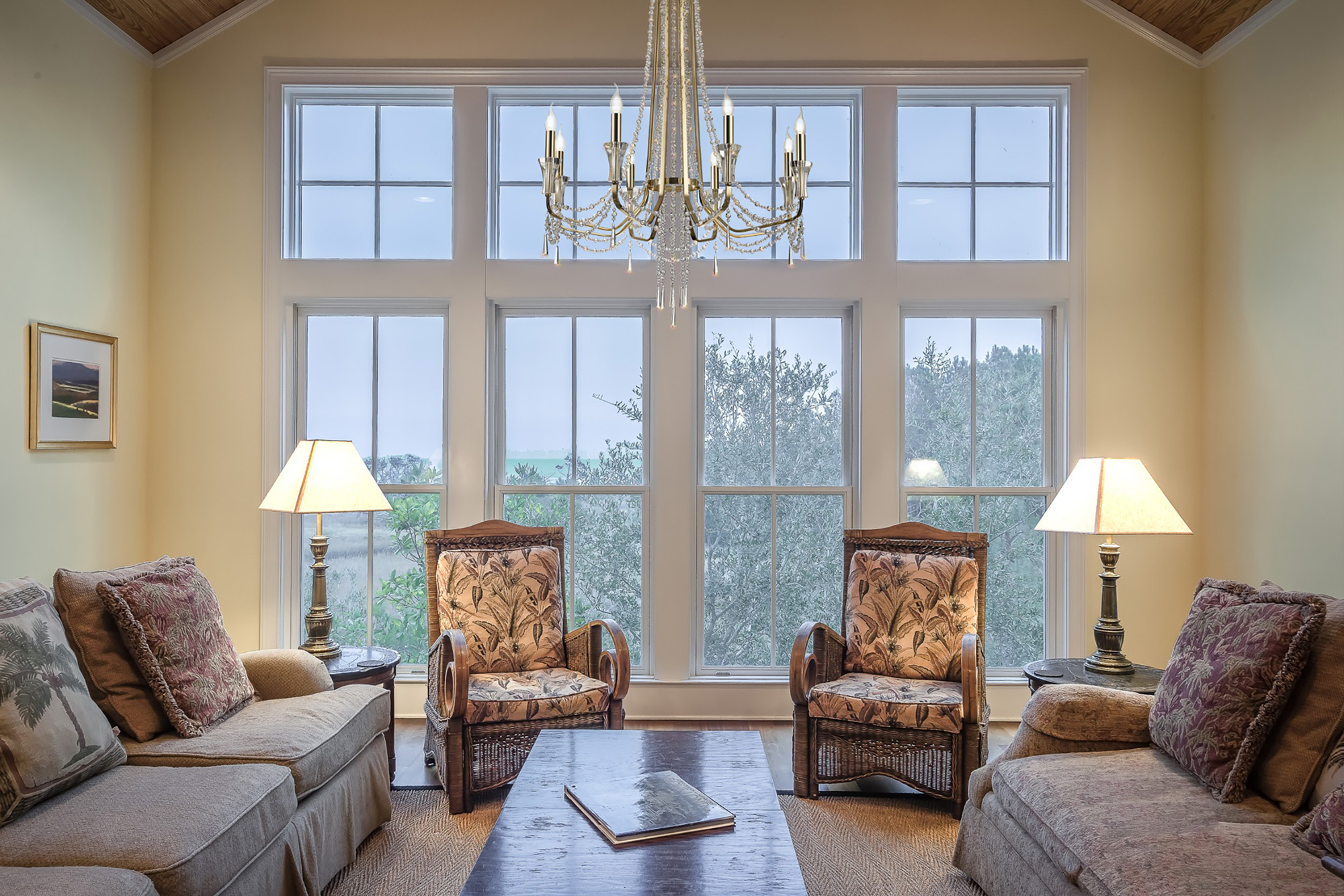 Armand French Gold Crystal Ceiling Lights Diyas Multi Arm Crystal Fittings